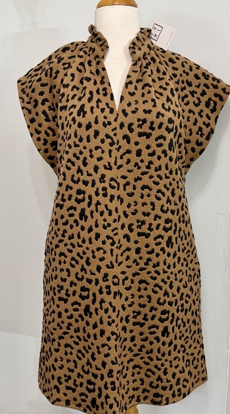 NEW Thml Leopard Animal Print Mini Dress Size Small S NWT $93